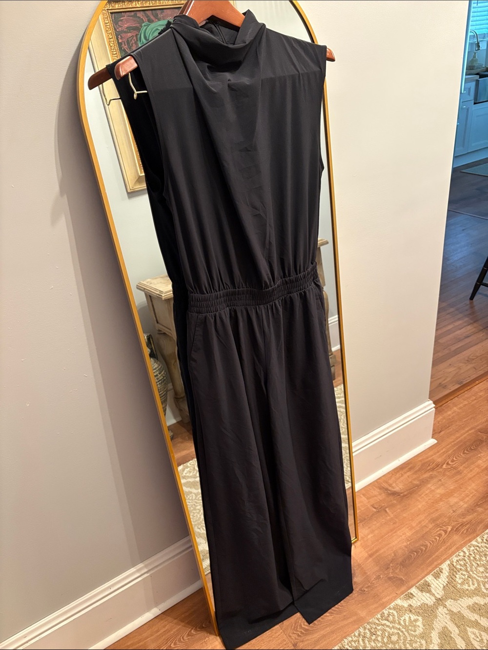 Sleeveless Black Jumpsuit with Elastic Waist size Small
